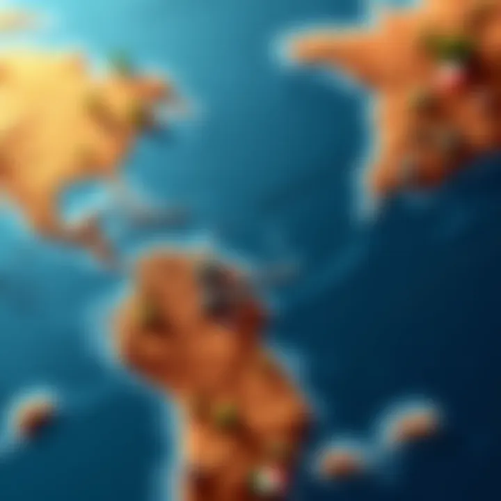 Map Locations in DS2 A digital map showing various locations, including Mexico and Australia, with hints of a third area for the game DS2.