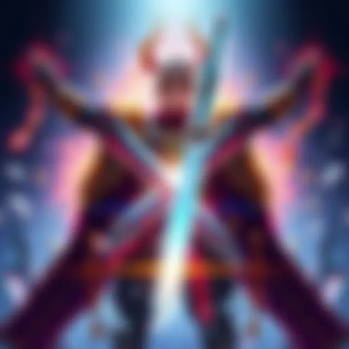 Dual-Wielding Greatswords A character holding two greatswords, showcasing a powerful stance with a focus on armor aesthetics, surrounded by glowing talismans and crystal tears.