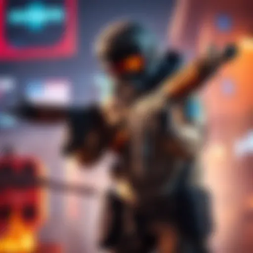 A gamer showcasing dual wielding SMGs and sawn-off shotguns in a vibrant gameplay scene