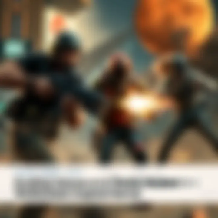 Dynamic combat scenario featuring retro-inspired characters