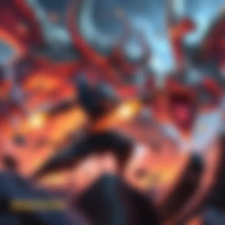 The Dung Eater summon fighting a massive boss, showcasing his strength and durability in action