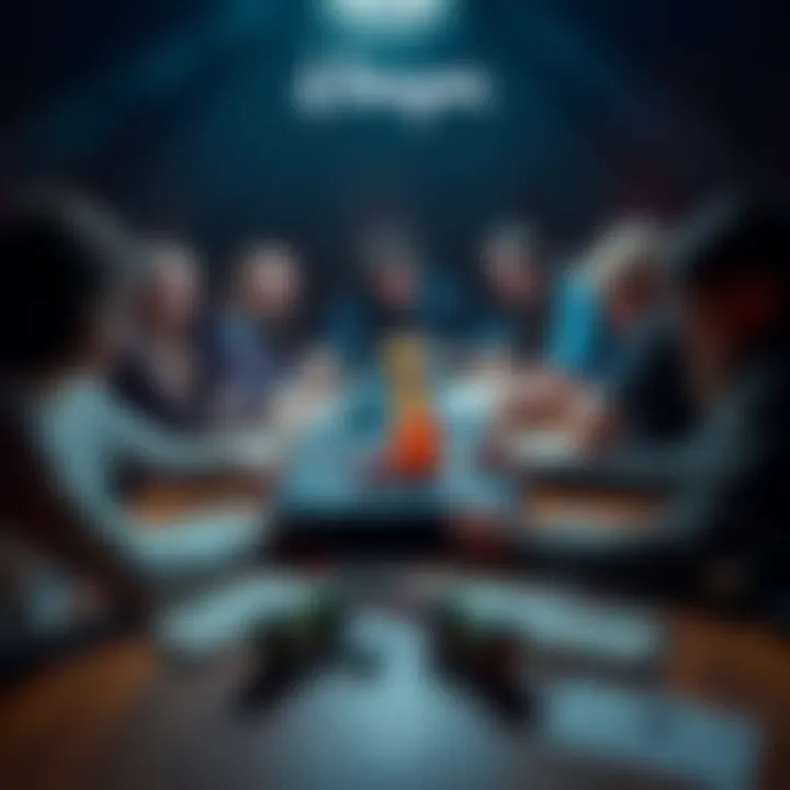 A group of friends gathered around a table playing Dungeons & Dragons, with dice and character sheets spread out.