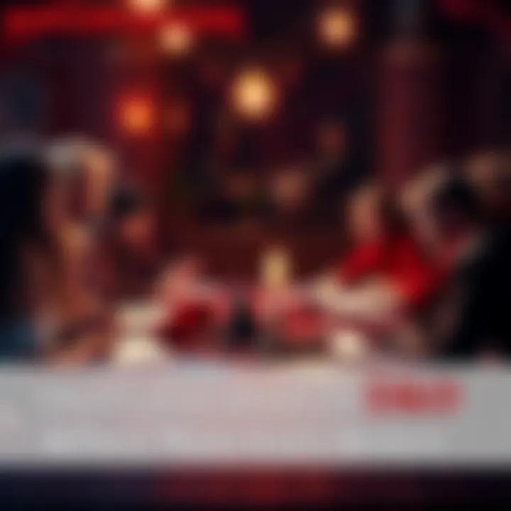 Dungeons & Dragons Game Table A group of players gathered around a table with character sheets and dice, discussing strategies for their Dungeons & Dragons campaign, showcasing a mix of excitement and focus.