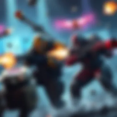 Players engaged in a competitive duo match with cannons firing and chaotic action during final rounds.