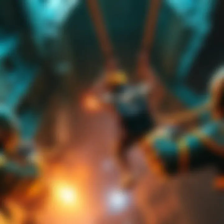 A player observing duper teams around a zip line in the Buried City, showing tension and excitement in the gaming environment.