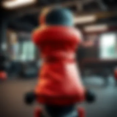 A sturdy training dummy used for skill testing, designed to withstand impacts and maintain shape during practice sessions, set in a gym environment.