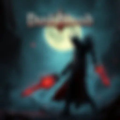 DuskBlood Game Cover A dark fantasy landscape showcasing DuskBlood's intense combat and multiplayer features, featuring a character in armor ready for battle with glowing weapons in hand.