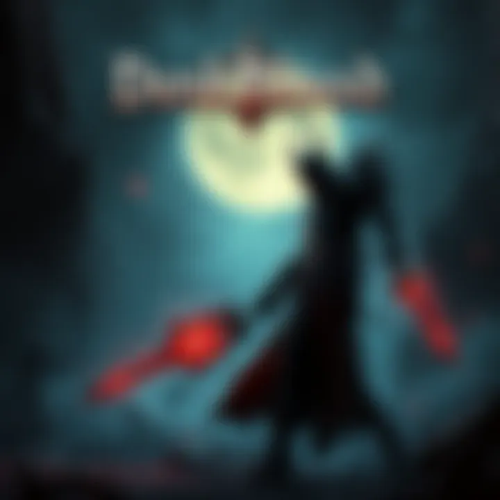DuskBlood Game Cover A dark fantasy landscape showcasing DuskBlood's intense combat and multiplayer features, featuring a character in armor ready for battle with glowing weapons in hand.