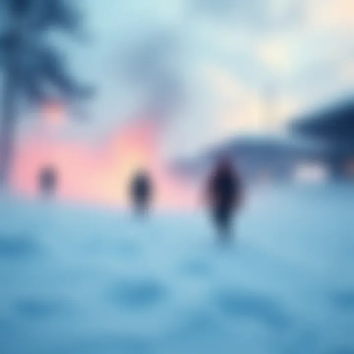 Duskfield Snowstorm A blizzard effect engulfing players in a Duskfield area with swirling snow and wind, showcasing enhancements from Touch of Winter.