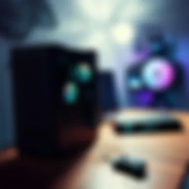 A desktop rig covered in dust sits idle next to a Steam Deck on a table, showcasing the contrast between the two gaming devices.