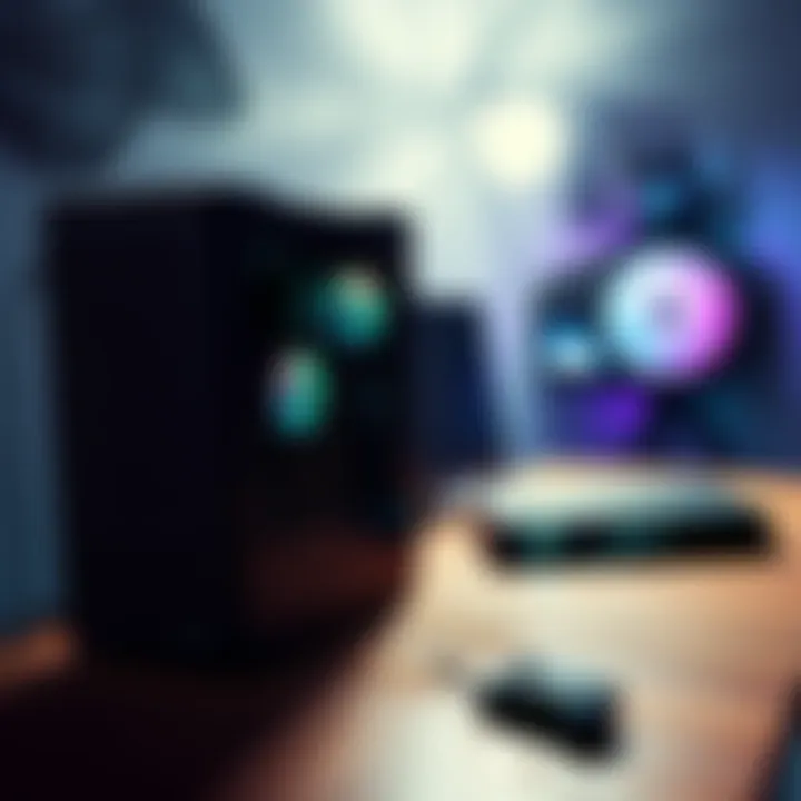 A desktop rig covered in dust sits idle next to a Steam Deck on a table, showcasing the contrast between the two gaming devices.