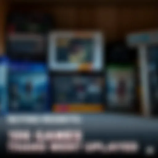 A collection of video games including popular titles like Death Stranding and Ghost of Tsushima sitting on a shelf, untouched and gathering dust.