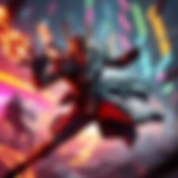 A character known as the Duviri Drifter switches between melee combat and Amp mode while in a vibrant game environment filled with energy and action.