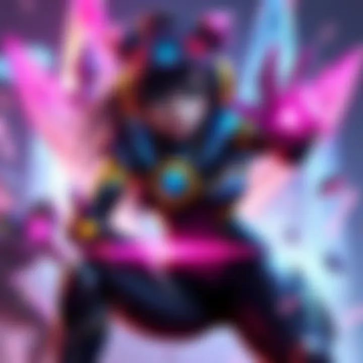 DVa wearing her new All-Star skin in an action pose, showcasing her vibrant colors and design, ready for battle.