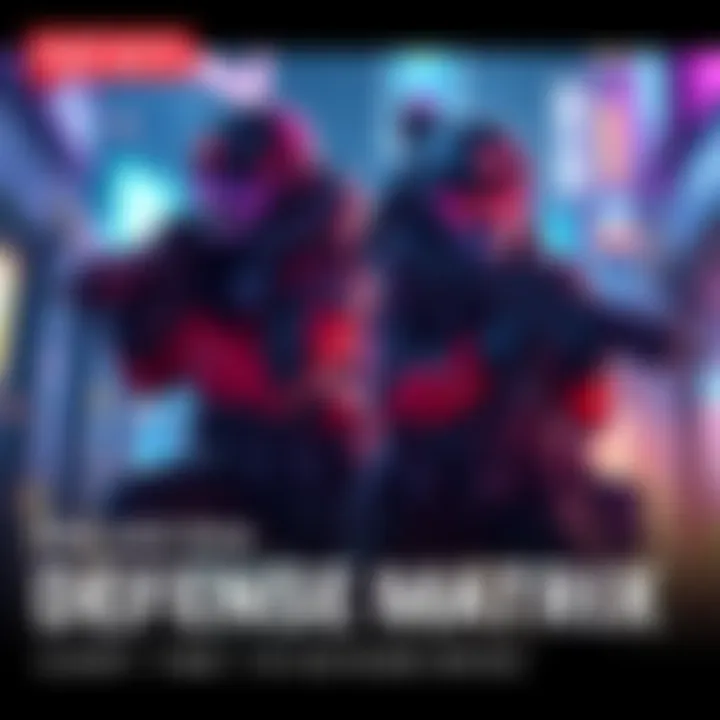 Dva and Ana in a tactical scene, utilizing Defense Matrix to protect teammates in a digital battlefield