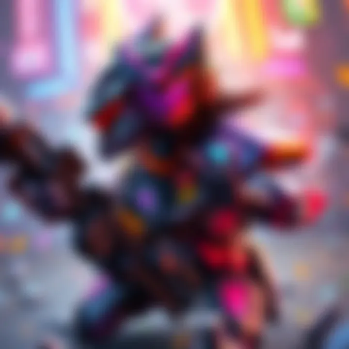 D.Va, a popular gaming character, is depicted in a dynamic pose during gameplay, showcasing her mech suit and colorful design