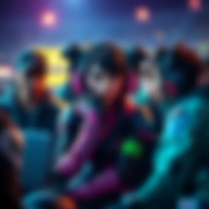 Dva character surrounded by frustrated players discussing nerfs to her perks in the game Stadium.