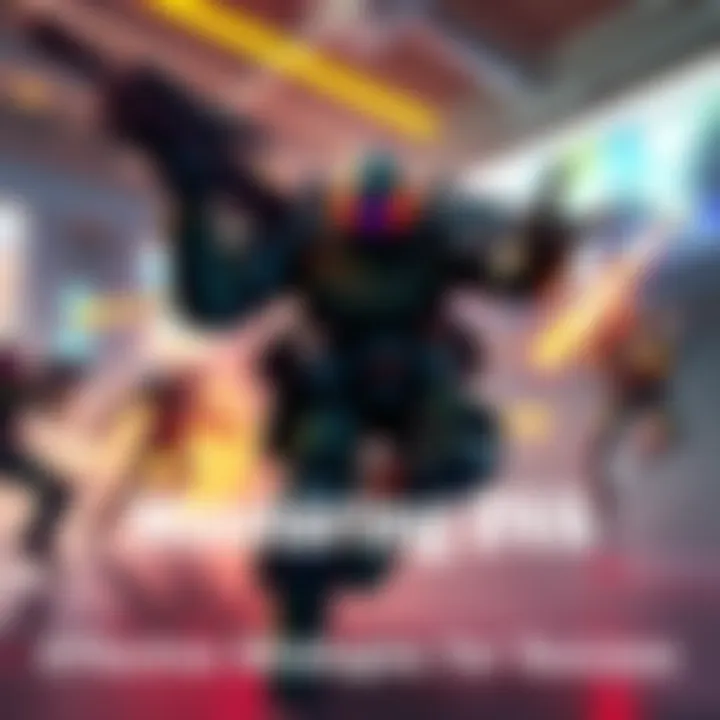 A vibrant scene showing DVA, a powerful tank character, balancing between protecting teammates and launching attacks in a gaming environment.