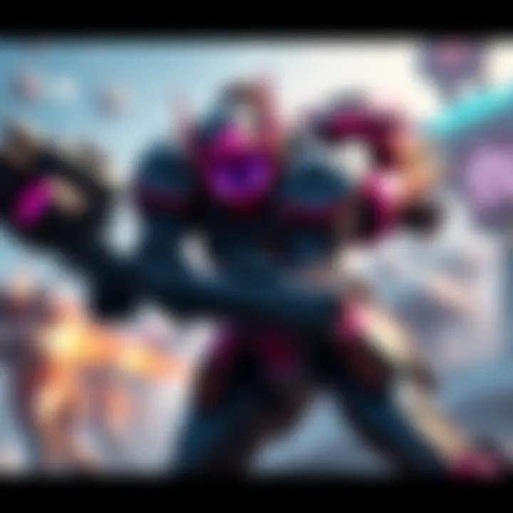 A gaming character D.Va using her mech suit in a battle scene, showcasing her skills and strategy during gameplay.