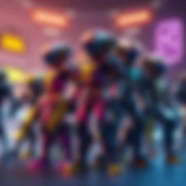 D.Va's MEKA Buddies, colorful robot companions, stand together in a gaming environment, showcasing their potential as future heroes.