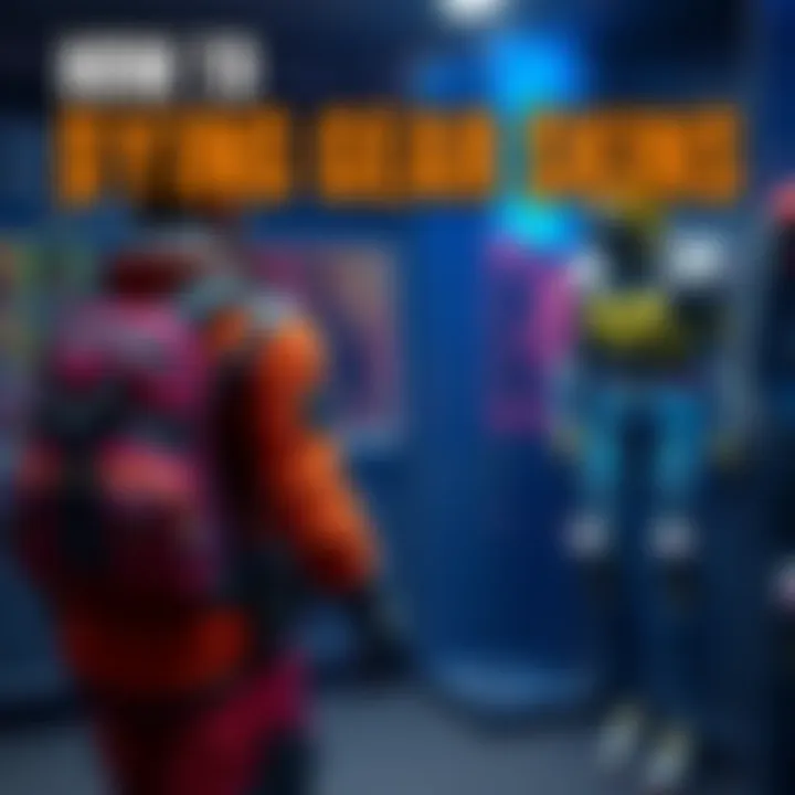 A player customizing their gear skins in the Apparel menu, showing backpacks, armor, gloves, and kneepads being dyed in various colors.