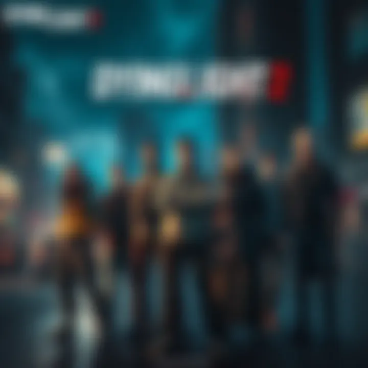 A group of prominent characters from Dying Light 2 standing together, looking determined in a post-apocalyptic city environment.