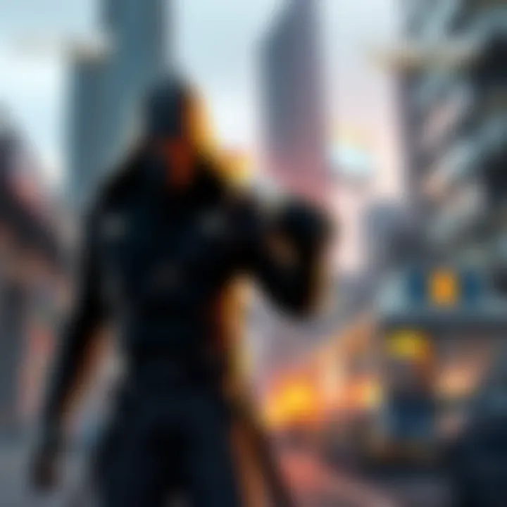 A character in Dying Light wearing the Ninja outfit, showcasing stealthy features in an urban environment.