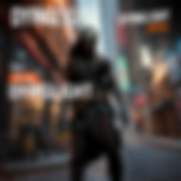 A zombie character from the Dying Light game stands in a city alley, with new gameplay features displayed around. The scene shows an intense atmosphere with thrilling elements hinted at.