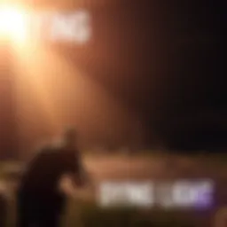 An in-game scene from Dying Light showcasing the visual differences and frame rate impact of Ray Tracing with dark lighting and detailed textures.