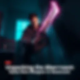 Dylan stands in a dimly lit room, gripping the Aberrant melee weapon, with a mysterious aura surrounding him, hinting at hidden powers.