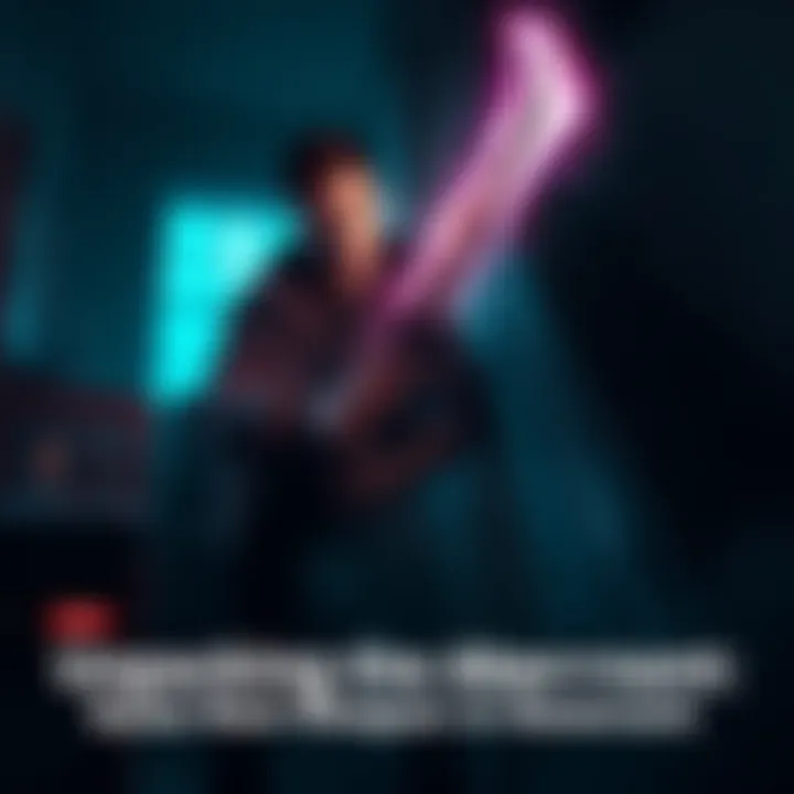 Dylan stands in a dimly lit room, gripping the Aberrant melee weapon, with a mysterious aura surrounding him, hinting at hidden powers.