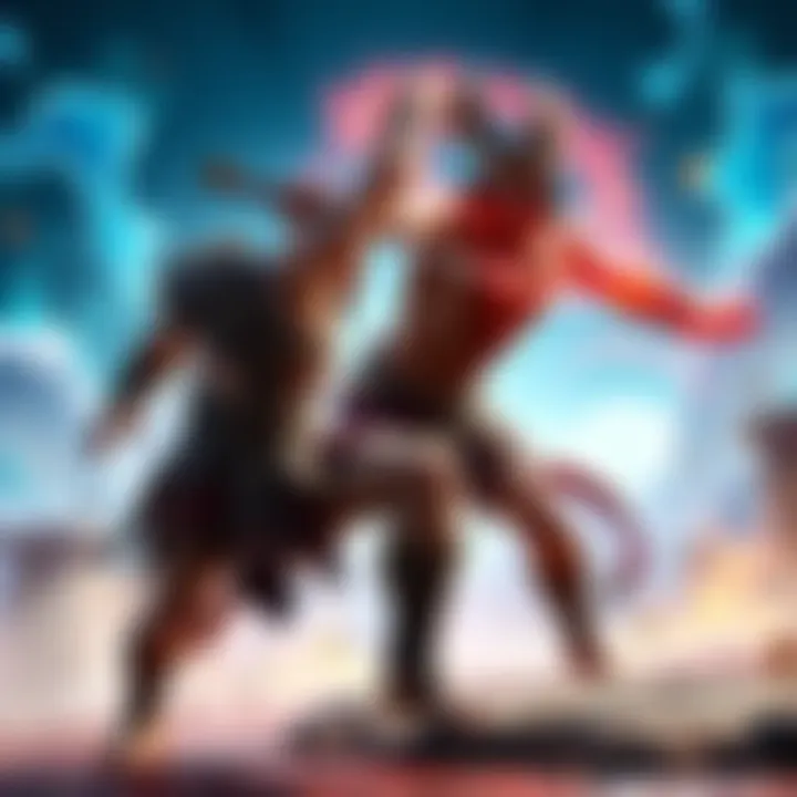 A thrilling boss fight with Hermes showcasing intense action and strategy against Kratos in a vibrant environment.