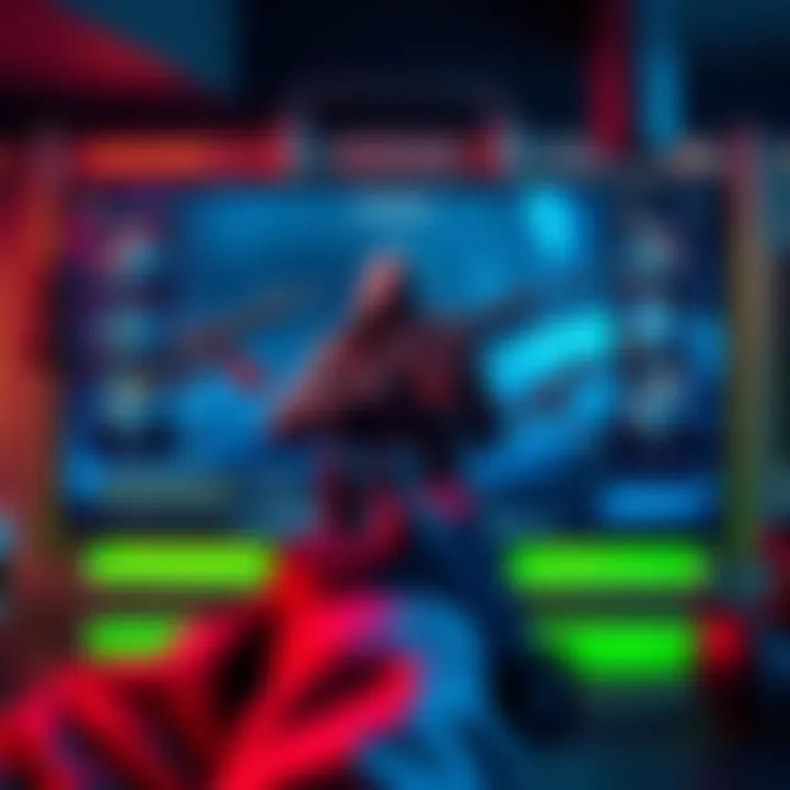 A player is creating a unique character build on a gaming screen, showcasing different weapon and skill combinations.