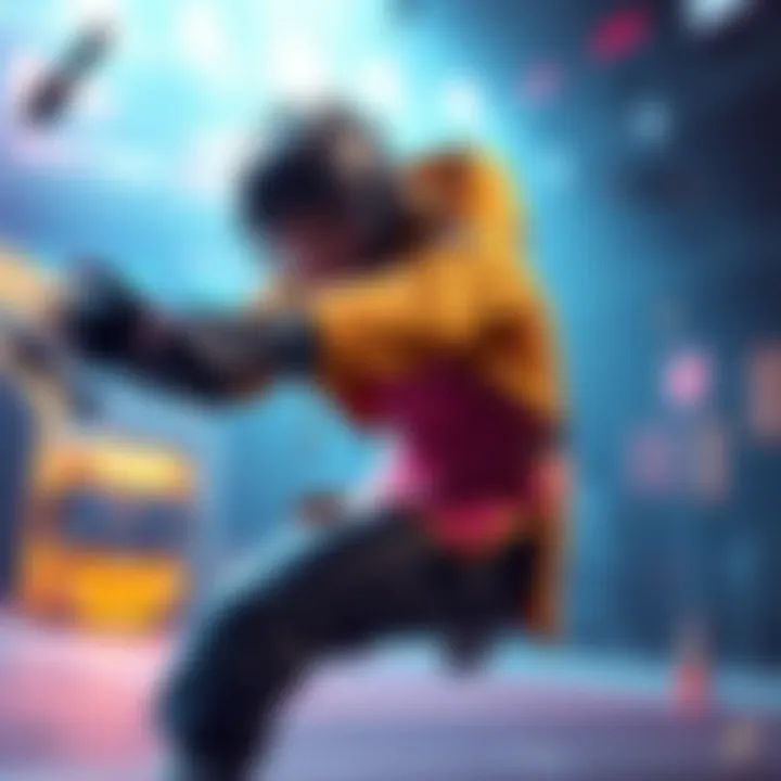 A character performing an impressive grab move in a video game with dynamic effects.