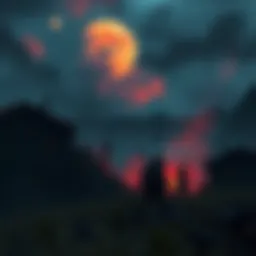 A dark, dystopian landscape with RPG characters on a mission, featuring real-time gameplay elements and fixed camera angles.
