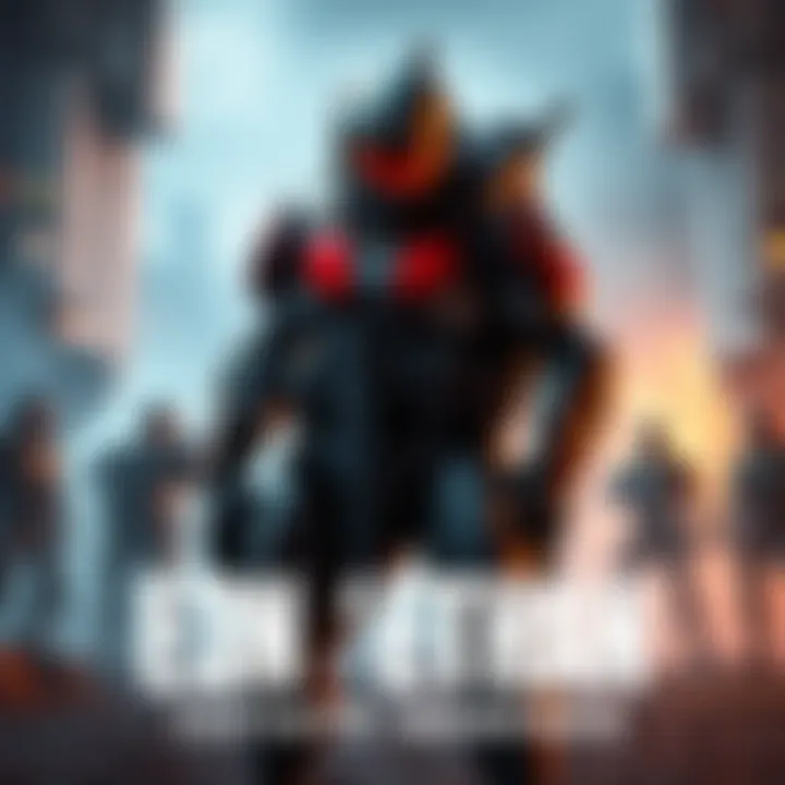 E3N 'Ethan' stands ready for action in a futuristic battlefield, showcasing his robotic design and tactical gear.