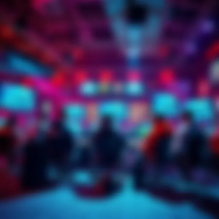 A group of gamers discussing EA account bans in a lively forum environment with screens displaying their concerns.