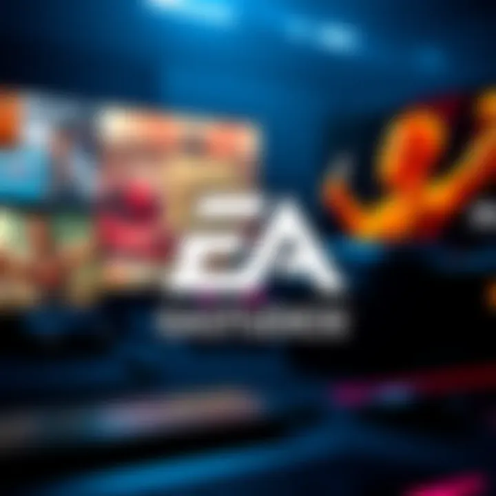 Logo of EA Studios with a gaming background