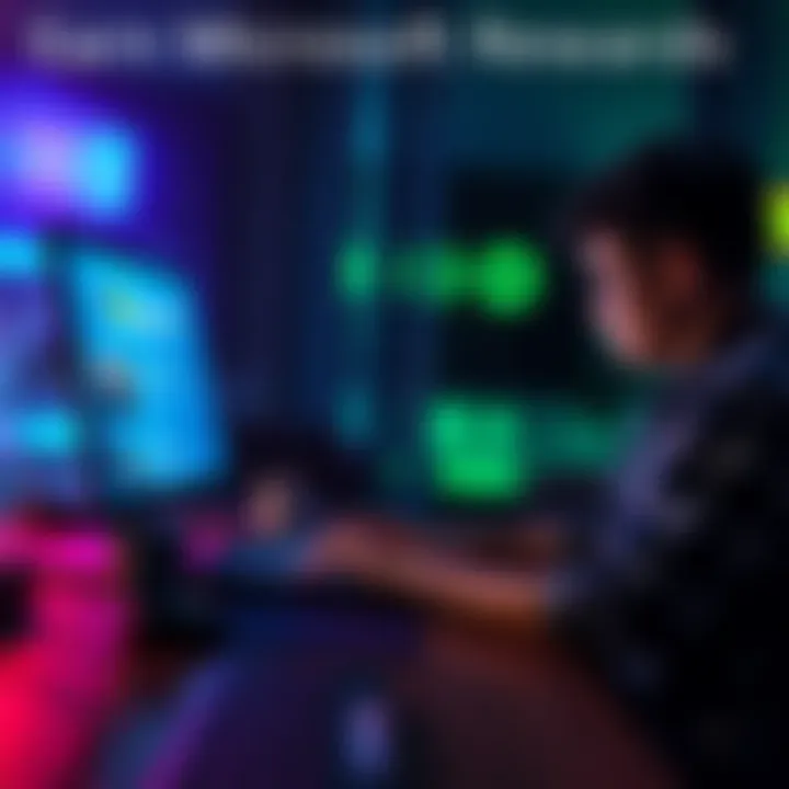 A person using a laptop to earn Microsoft Rewards points through Bing and Xbox activities