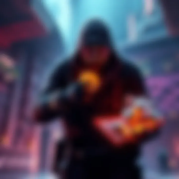 Earning Tier 5s in Equilibrium A character in Equilibrium collecting Tier 5 items from a game environment