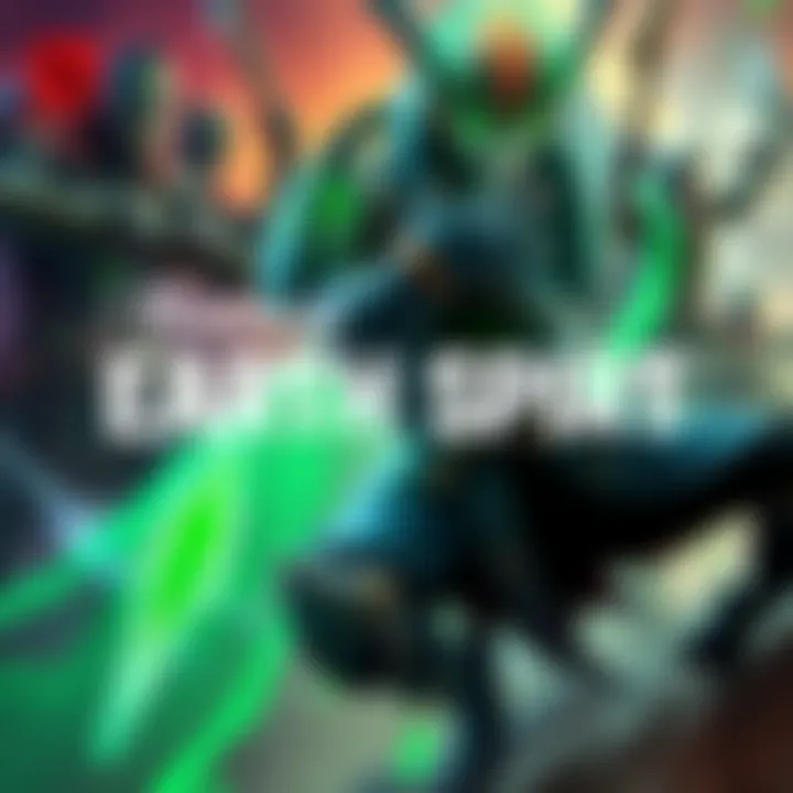 An Earth Spirit character using a skill in Dota 2, with a vibrant background depicting a battle scene.