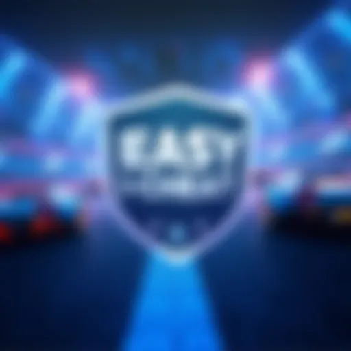 Easy Anti-Cheat logo over Rocket League's gameplay scene, highlighting enhanced security features