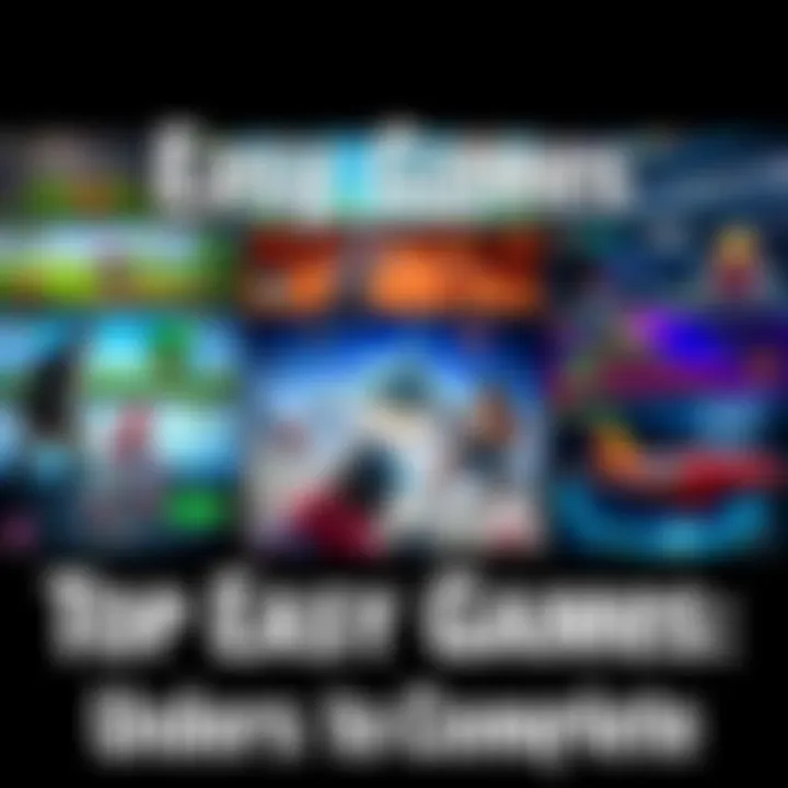 A collage of screenshots from quick and easy video games showing fun gameplay moments