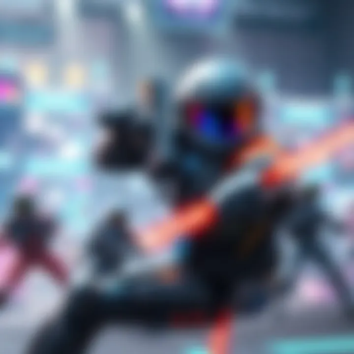 Echo in action during a console match A dynamic scene showing Echo, a character from a game, performing well in a console battle without Baptiste and Illari.