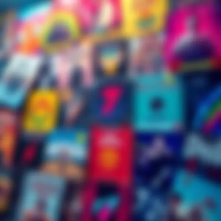 A colorful collection of album covers representing various music genres, arranged to form a vibrant Echo playlist.