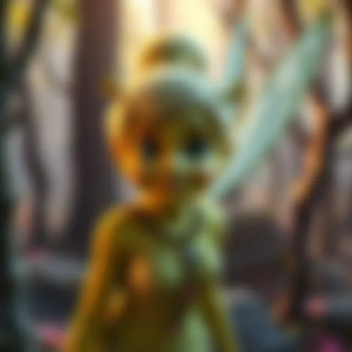 Echo as Tinkerbell in Shrek A character resembling Tinkerbell with features of Echo, surrounded by a magical forest setting inspired by Shrek.