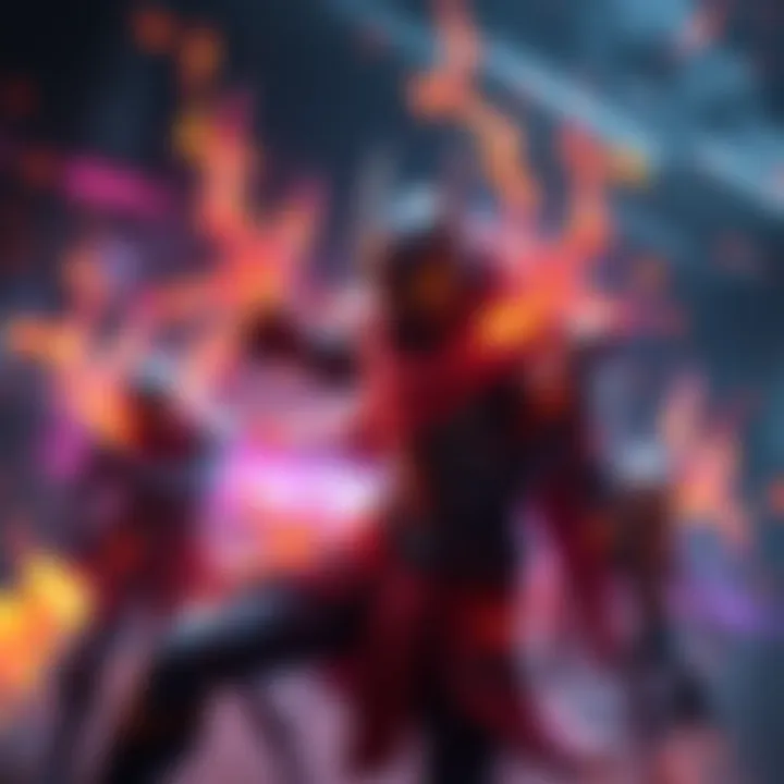 A character in Eclipse gear using skills to enhance burn duration during combat, with flames visible around the enemy.