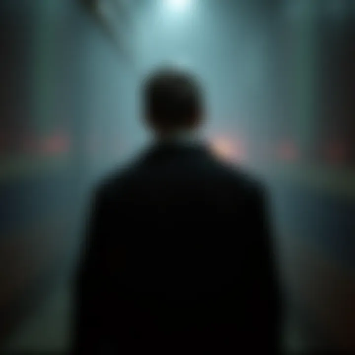 Eddie stands alone in a dimly lit environment, looking contemplative and longing for connection, reflecting his misunderstood character desires.