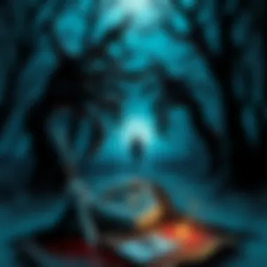 A dark, twisted illustration of unsettling scenes with grotesque characters and haunting visuals that provoke deep discomfort.