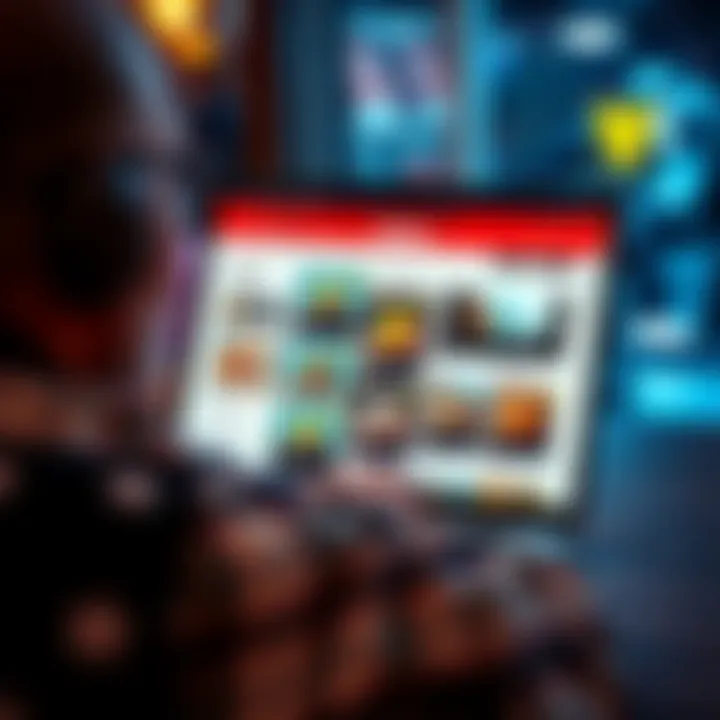 Egg Selling on Forums A person browsing a forum on a laptop with images of eggs for sale on the screen, showing interest in egg trading.